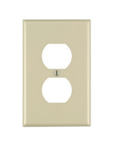 Leviton 80503-I Receptacle Wallplate, 4-7/8 in L, 3-1/8 in W, Midway, 1 -Gang, Plastic, Ivory, Surface Mounting